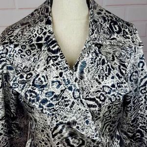 Stylish Animal Print Trench Coat